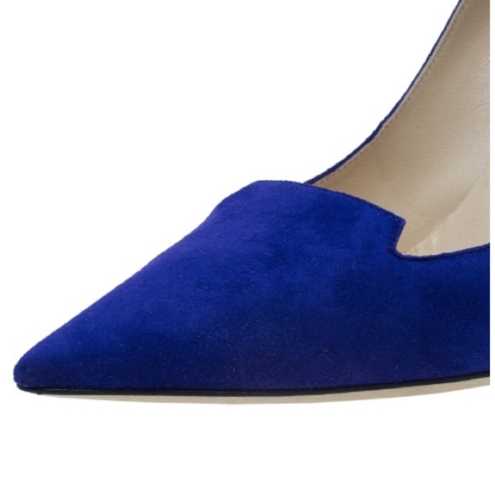 Jimmy Choo Avril Suede Pump in Navy - Picture 3 of 10